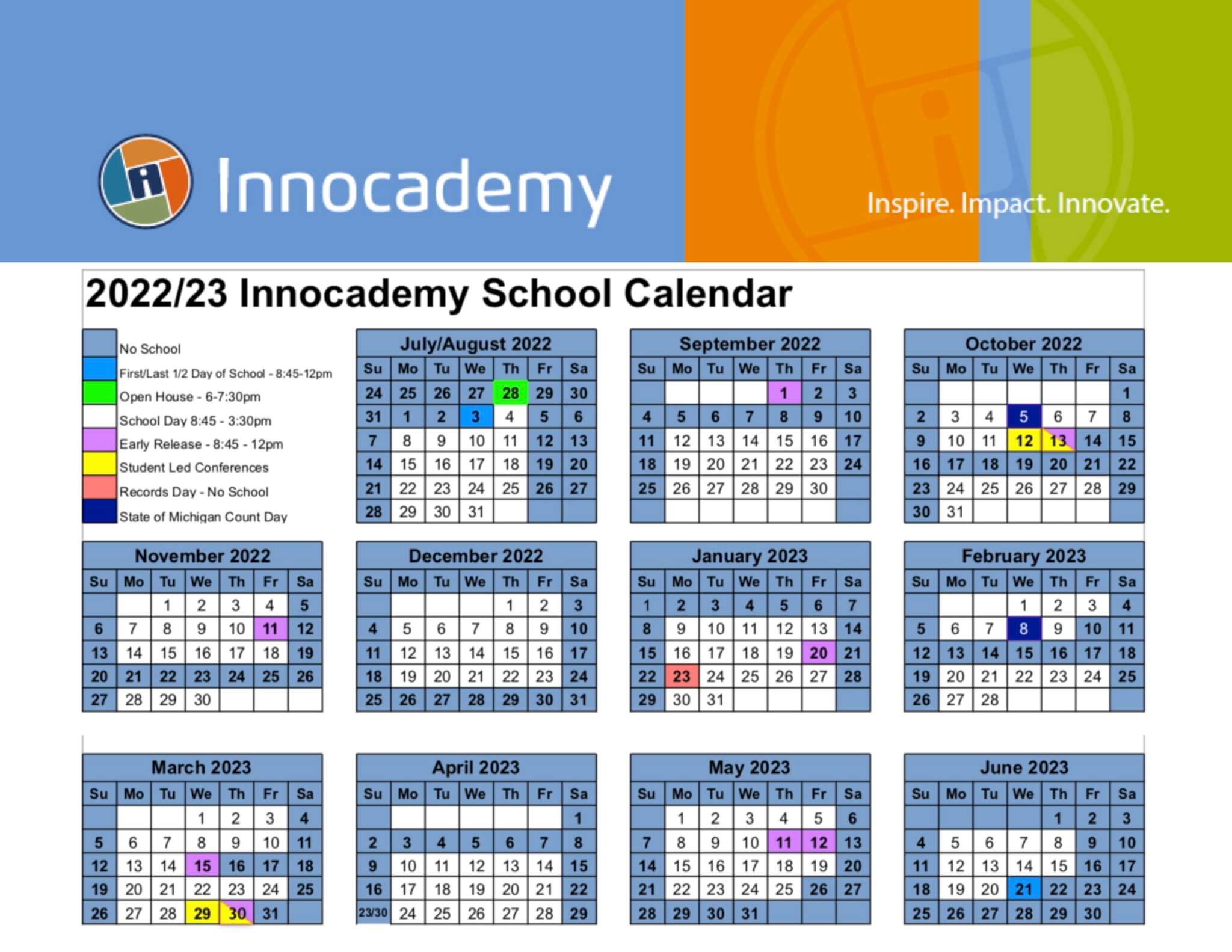 Calendar Innocademy